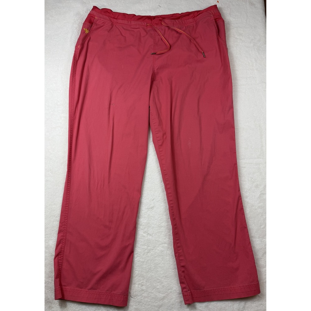 Med Couture E-Z Flex Scrub Pants Womens 2XL Pink Drawstring Cargo 8715
